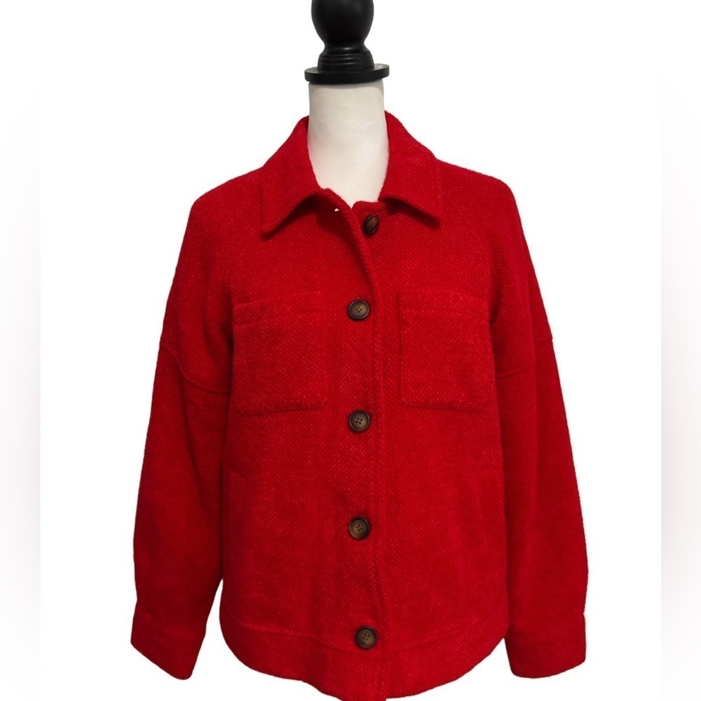 Tribal Jacket Poppy Red Lined Button Up. Small. Excellent condition